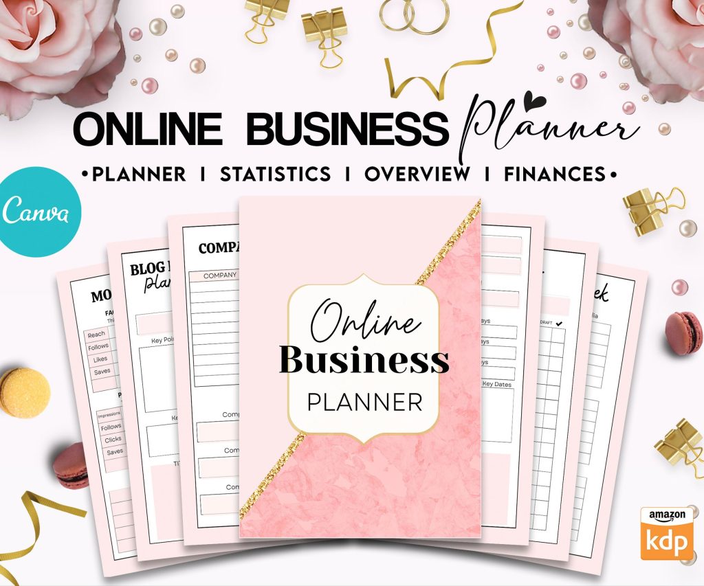 online business planner, Canva Online Business Planner 28 Templates for Journal, Canva KDP Planner editable interiors Bundle COMMERCIAL Use as print PDF or upload