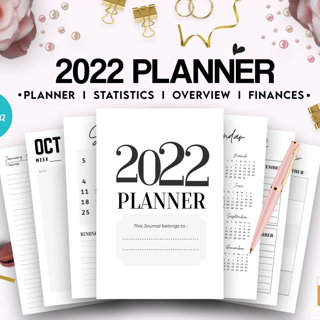 Canva 2022 Planner 37 Templates, Canva KDP Planner editable interiors Bundle COMMERCIAL use as PDF or kdp upload