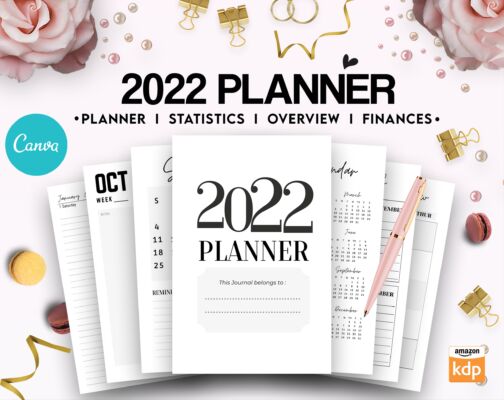 Canva 2022 Planner 37 Templates, Canva KDP Planner editable interiors Bundle COMMERCIAL use as PDF or kdp upload