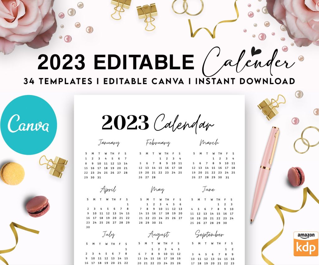 Canva 2023 Planner 37 Templates, Canva KDP Planner editable interiors Bundle COMMERCIAL use as PDF or kdp upload