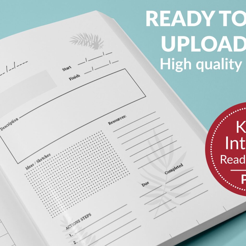 100 Day Goal Planner 120 pages Ready to Upload PDF Commercial use Low Content Book KDP Template