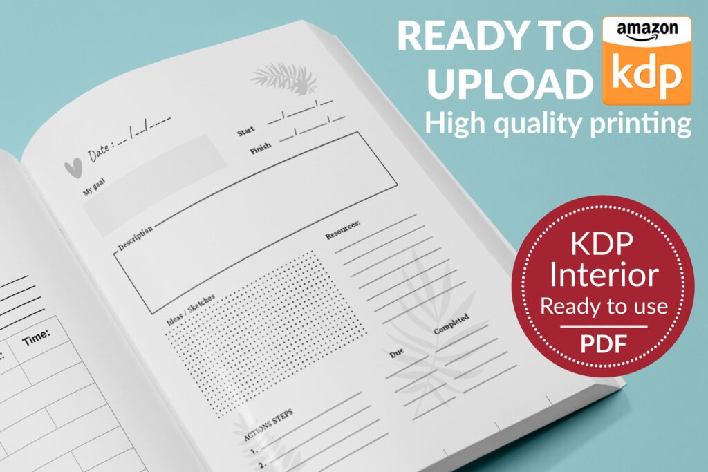 100 Day Goal Planner 120 pages Ready to Upload PDF Commercial use Low Content Book KDP Template