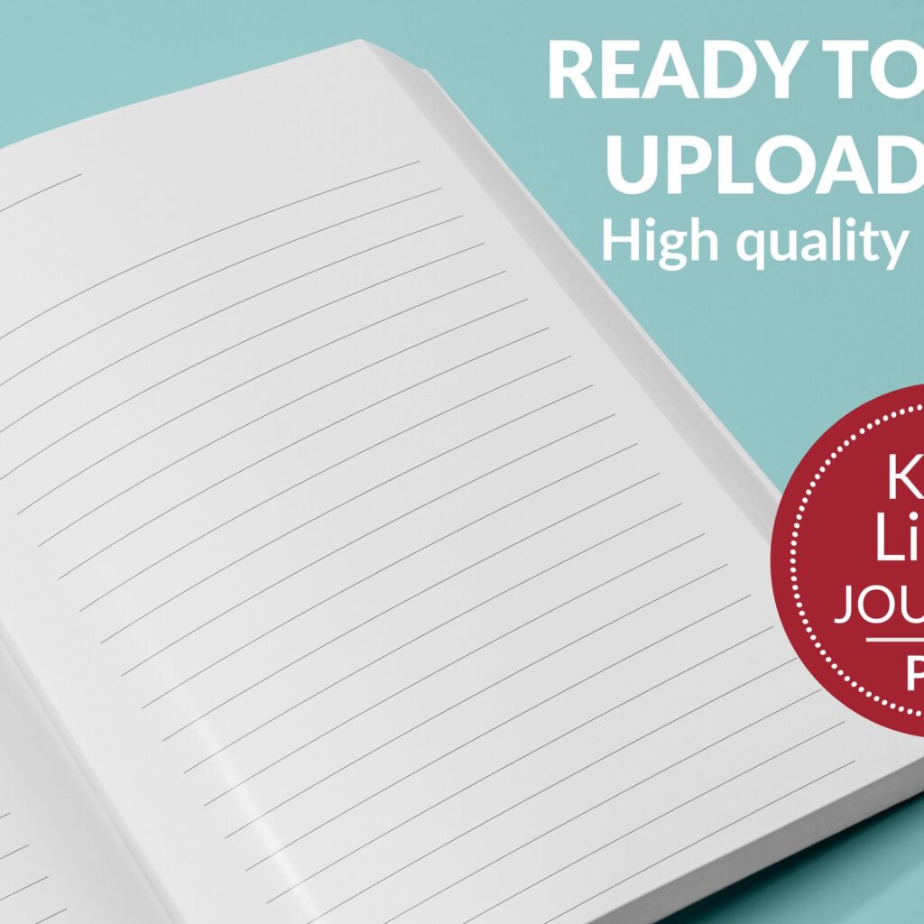 Lined Pages Journal 120 pages Ready to Upload PDF Commercial Use KDP Template 6×9 8.5×11 5×8 for Notebooks, Diaries, Low Content