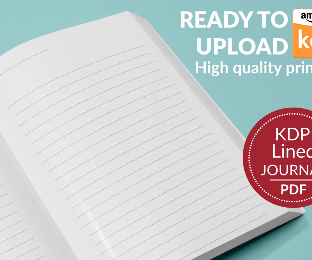 Lined Pages Journal 120 pages Ready to Upload PDF Commercial Use KDP Template 6×9 8.5×11 5×8 for Notebooks, Diaries, Low Content