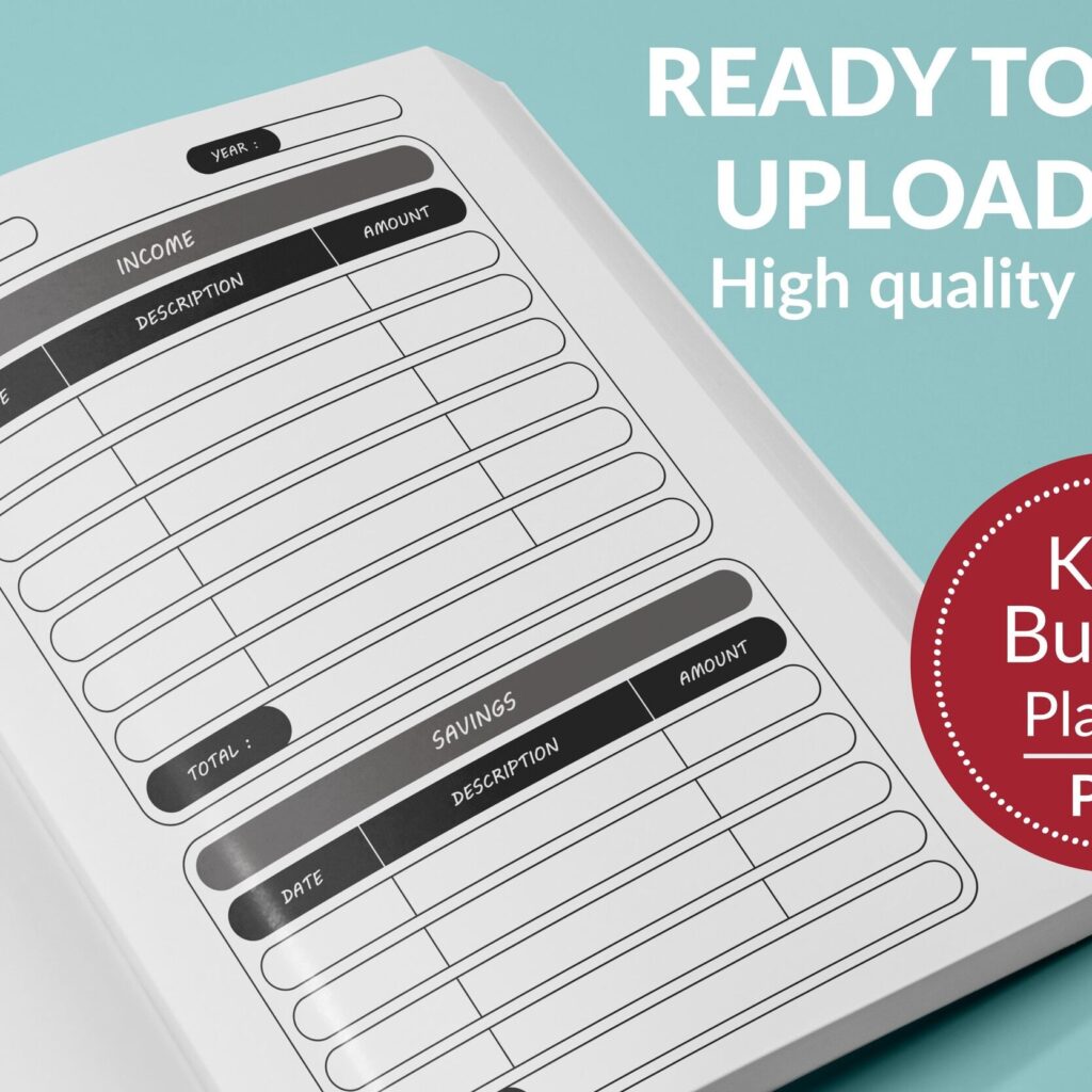 Budget Planner Journal 120 pages Ready to Upload PDF Commercial use Low Content Tracker budget Log KDP Template 6×9 8.5×11 5×8