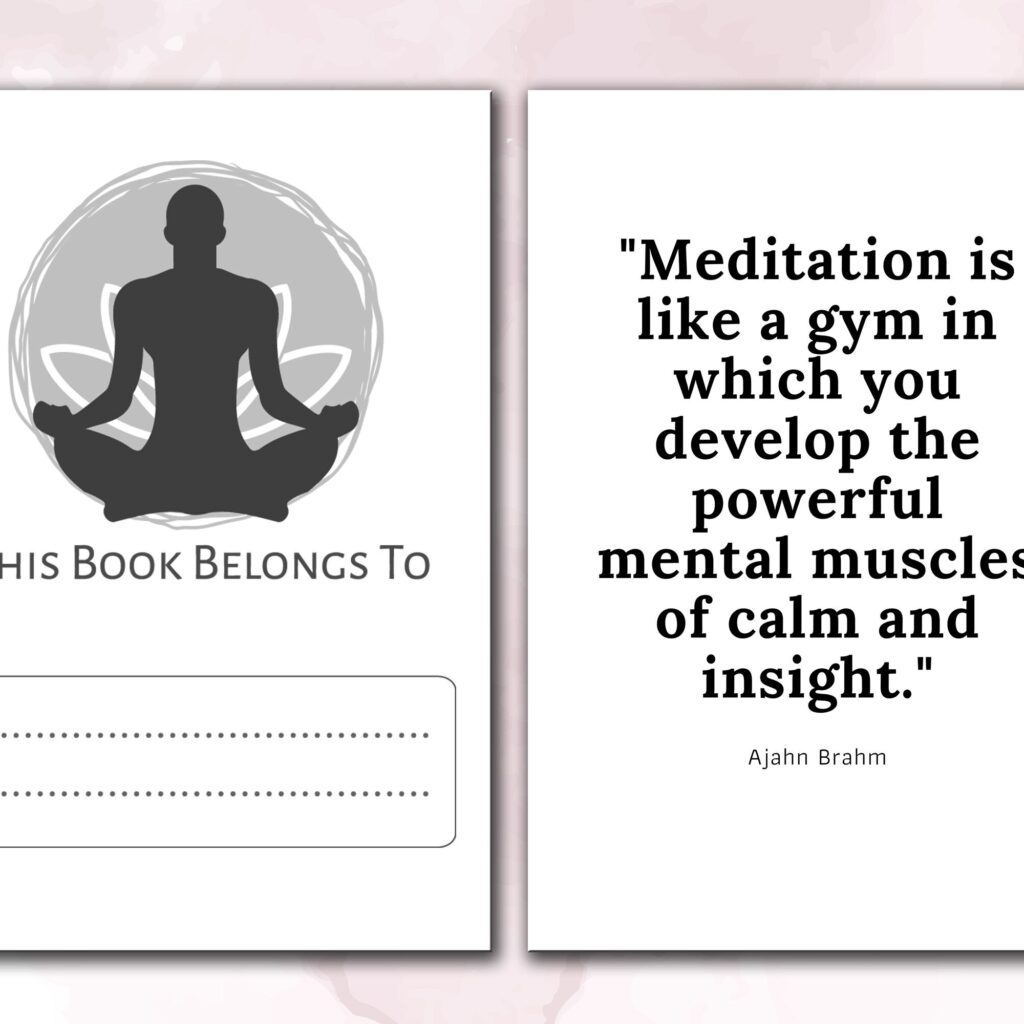 Meditation Yoga Journal 120 pages Ready to Upload PDF Commercial use Low Content tracker or log Book KDP 6×9 8.5×11 5×8