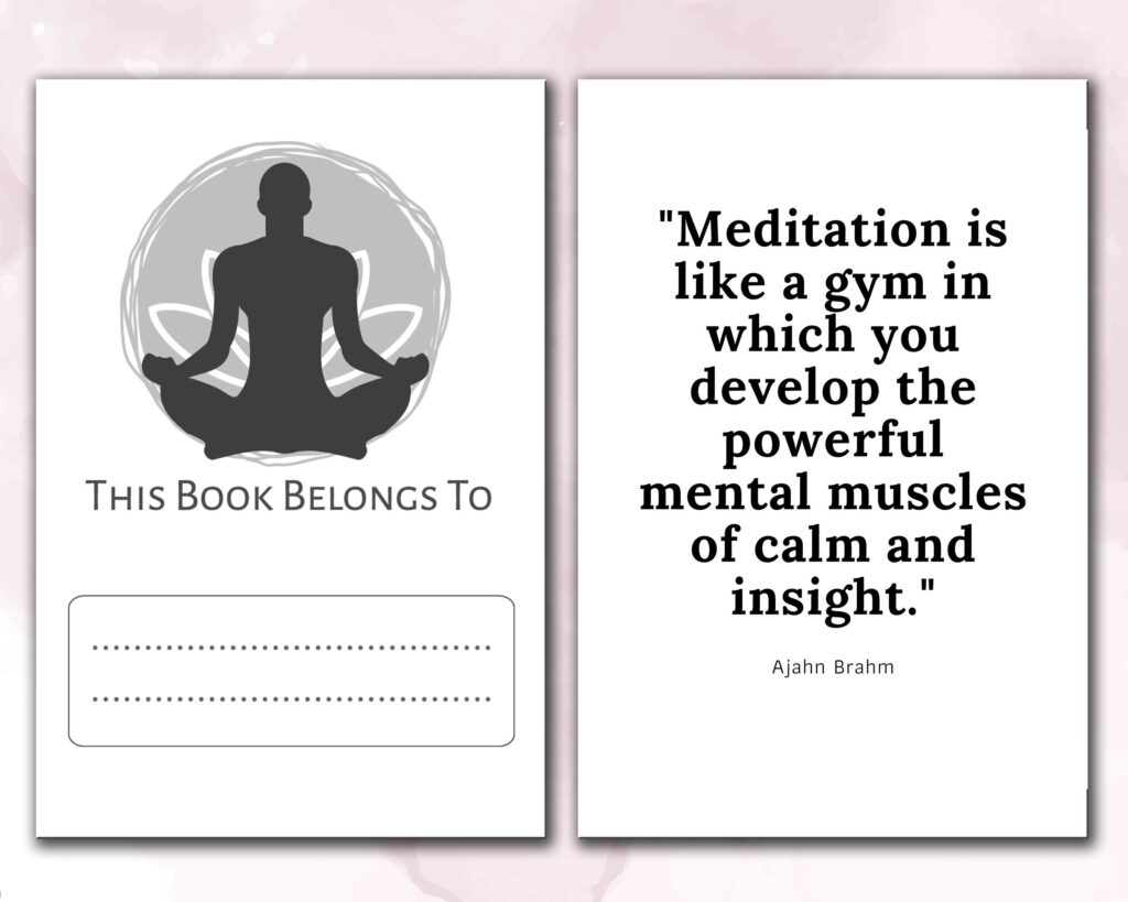Meditation Yoga Journal 120 pages Ready to Upload PDF Commercial use Low Content tracker or log Book KDP 6×9 8.5×11 5×8