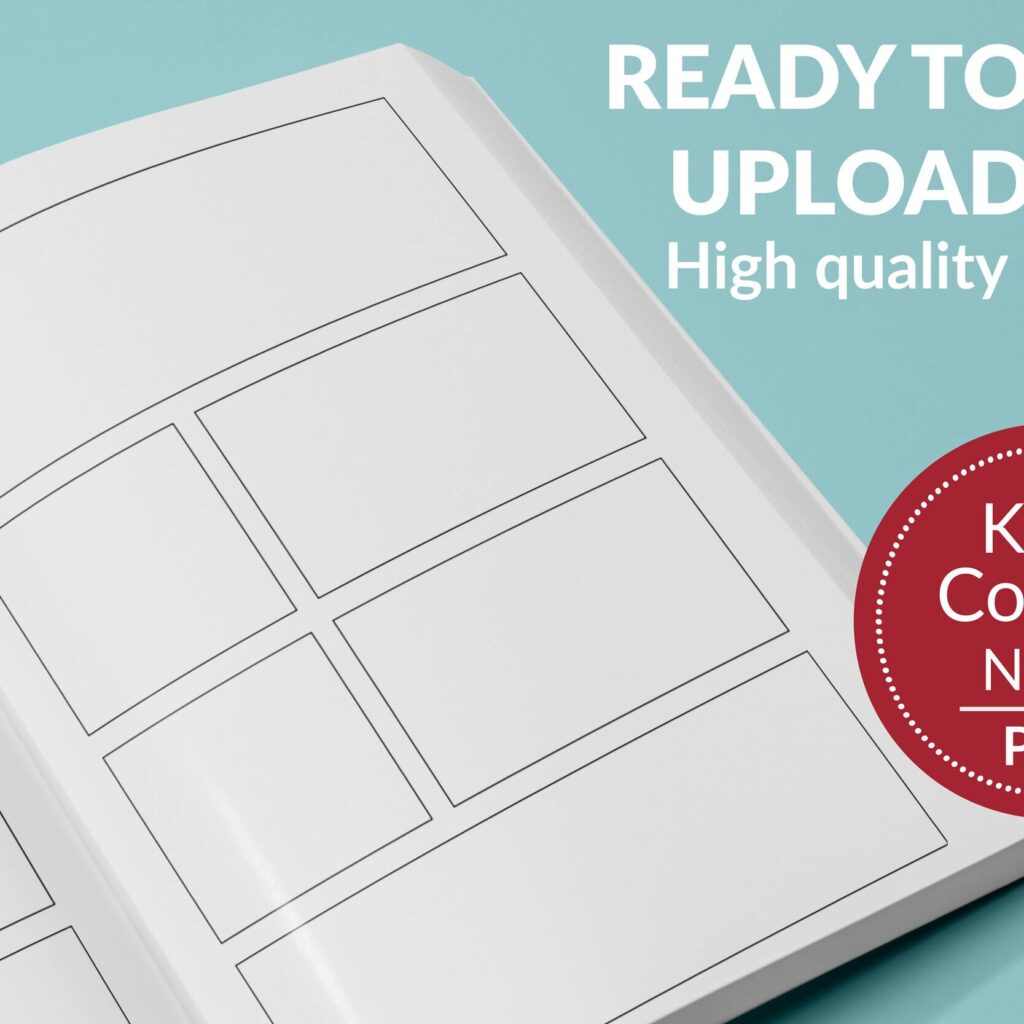 Blank Comics Book interior 120 pages Ready to Upload PDF Commercial use BD Low Content Book KDP Template sizes : 8.5×11 6×9 5×8