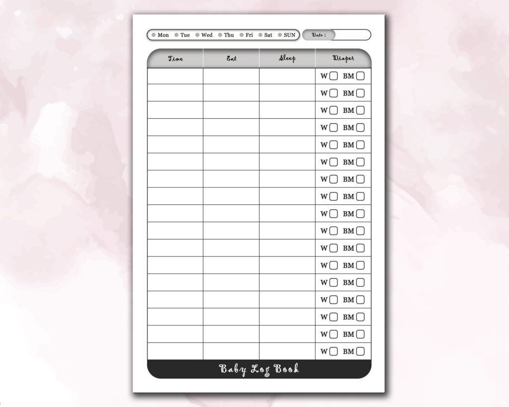 Baby tracker Journal 120 pages Ready to Upload PDF Commercial use Low Content tracker Baby Care Log KDP Template 6×9 8.5×11 5×8