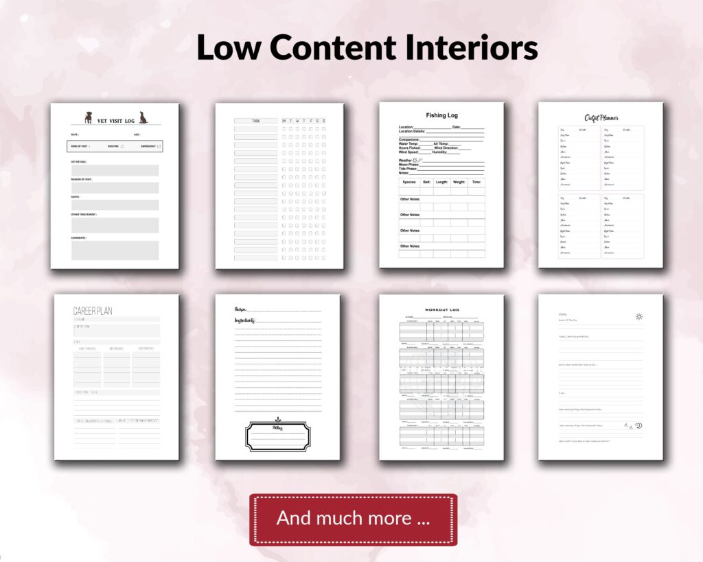 Amazon KDP interiors Bundle +200 Templates for Blank Journal & Low Content Books Notebook, Workbook… , Ready To Upload PDF COMMERCIAL Use