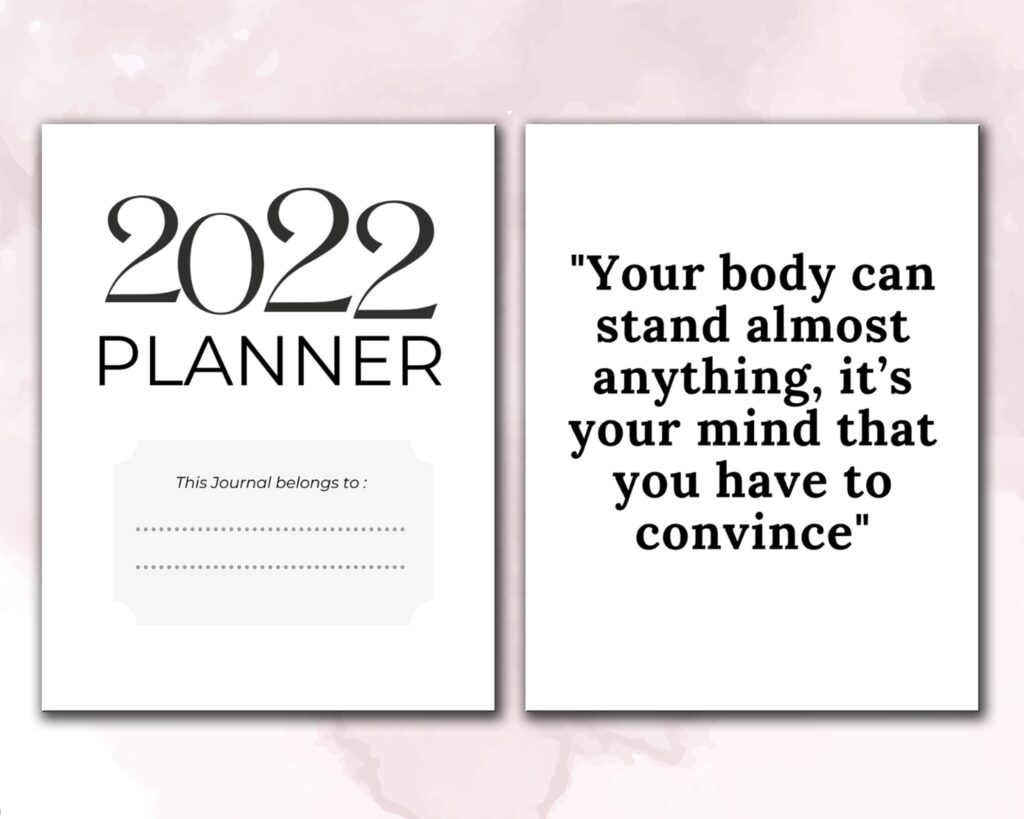 2022 Daily Planner KDP Journal 120 pages Ready to Upload PDF Commercial use or Low Content 2022 KDP Log book Template 6×9 8.5×11 5×8