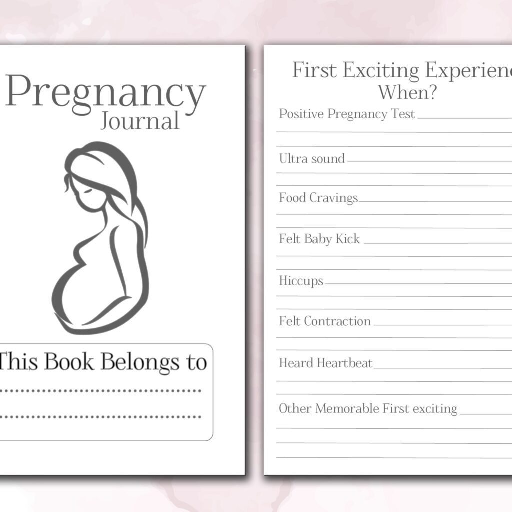 Pregnancy Log book 120 pages Ready to Upload PDF Commercial use Low Content Planner tracker or log Book KDP Template 6×9 8.5×11 5×8