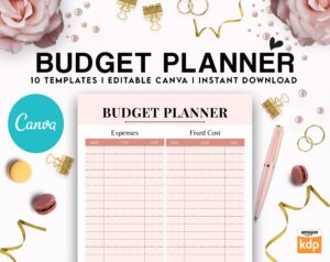 Canva Daily Weekly Monthly Planner 10 Templates for Journal, Canva KDP Planner editable interiors Bundle COMMERCIAL USE