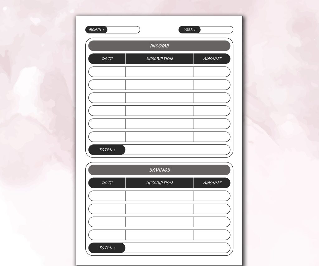 Budget Planner Journal 120 pages Ready to Upload PDF Commercial use Low Content Tracker budget Log KDP Template 6×9 8.5×11 5×8