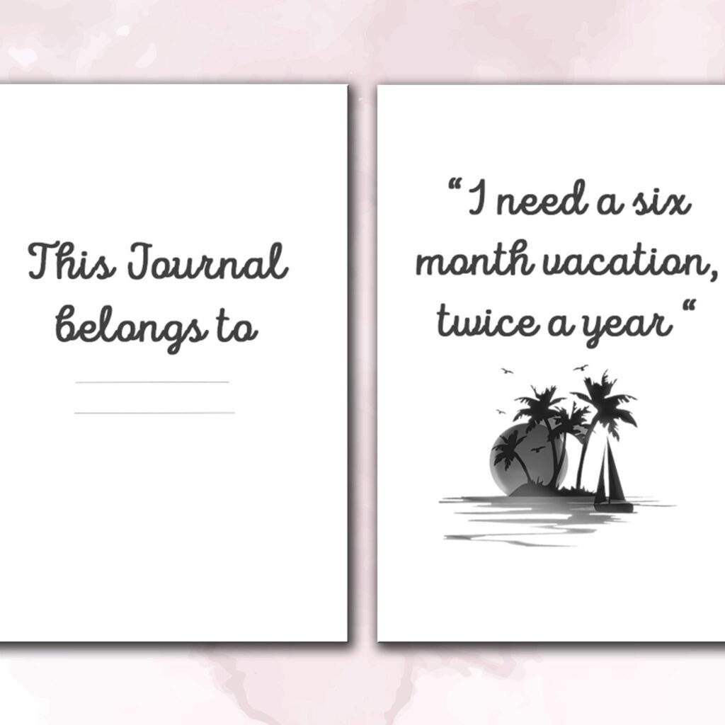 Vacation Planner Journal 120 pages Ready to Upload PDF Commercial use Low Content tracker Vacation Log book KDP Template 6×9 8.5×11 5×8