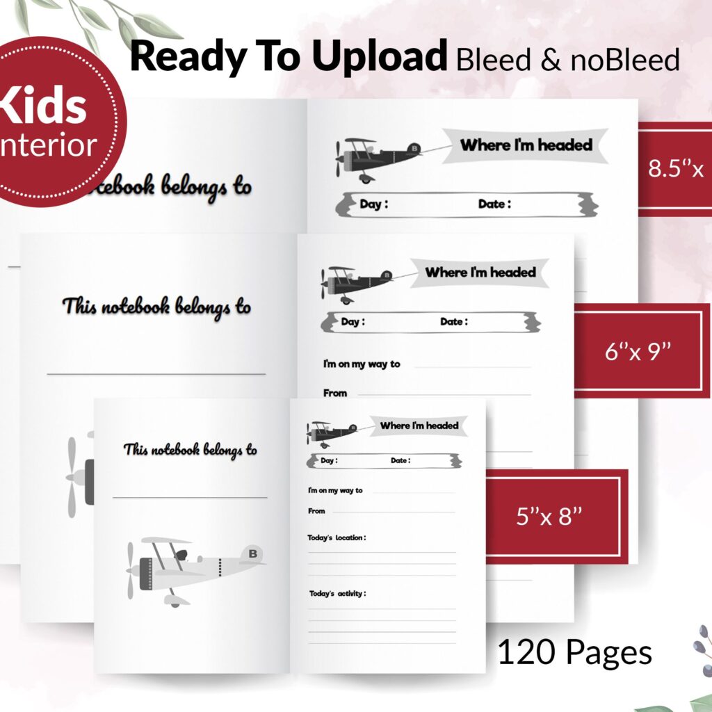 Amazon KDP Kids interior Template Travel Activity Book Journal / Notebook / Low Content Book … , Ready To Upload PDF COMMERCIAL Use