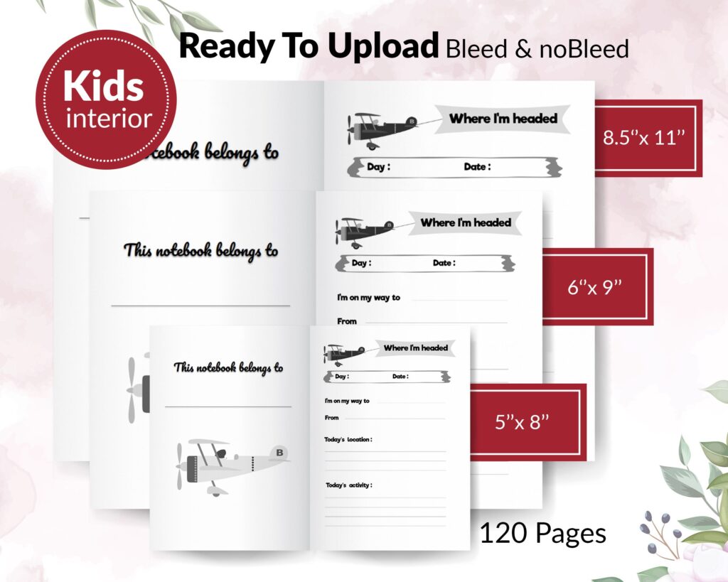 Amazon KDP Kids interior Template Travel Activity Book Journal / Notebook / Low Content Book … , Ready To Upload PDF COMMERCIAL Use