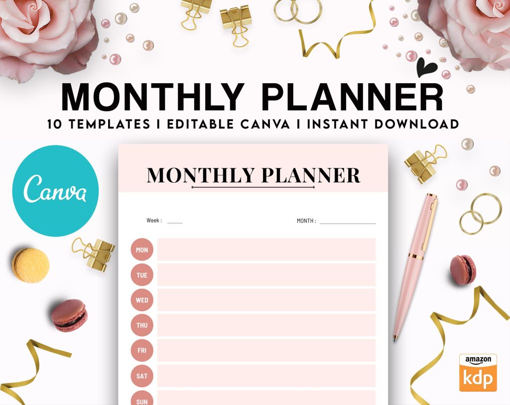 10 Editable Canva Daily Planner Templates for Journal, Weekly planner ...