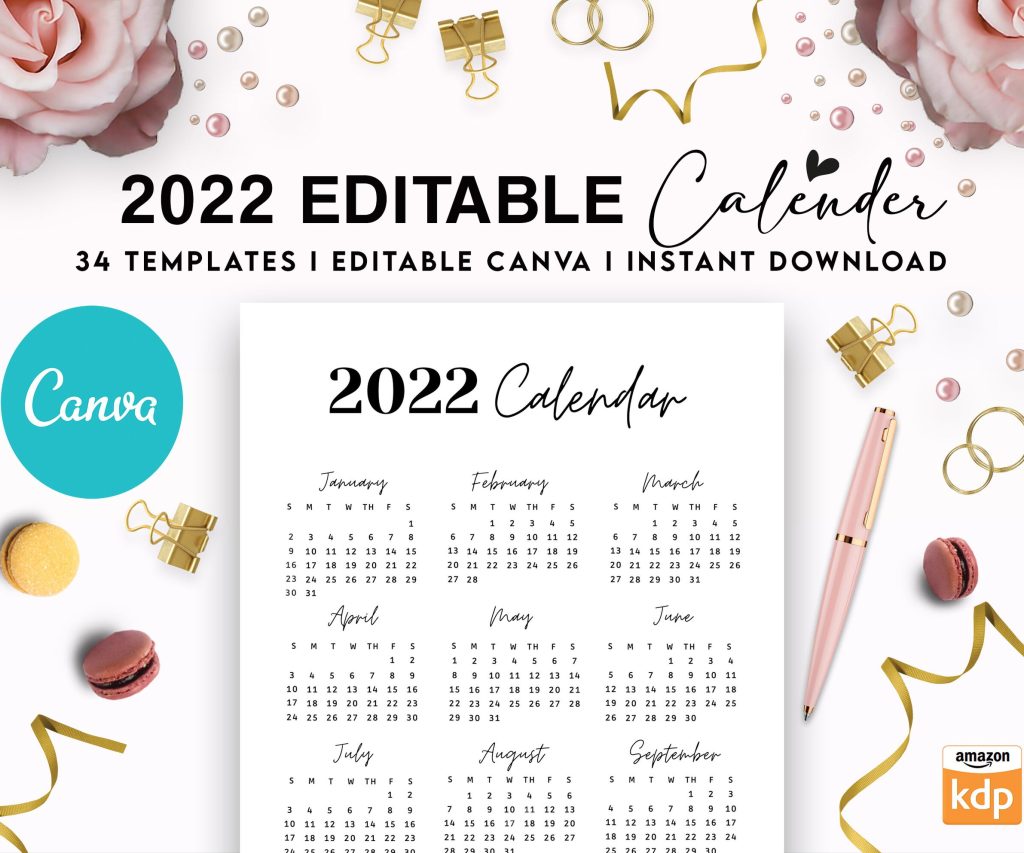 Canva 2022 Planner 37 Templates, Canva KDP Planner editable interiors Bundle COMMERCIAL use as PDF or kdp upload