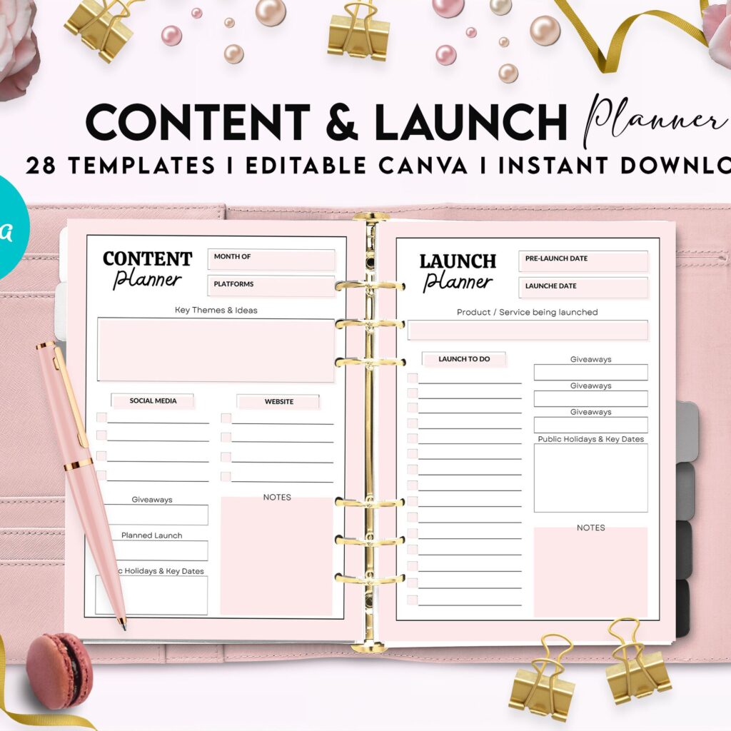 Canva Online Business Planner 28 Templates for Journal, Canva KDP Planner editable interiors Bundle COMMERCIAL Use as print PDF or upload