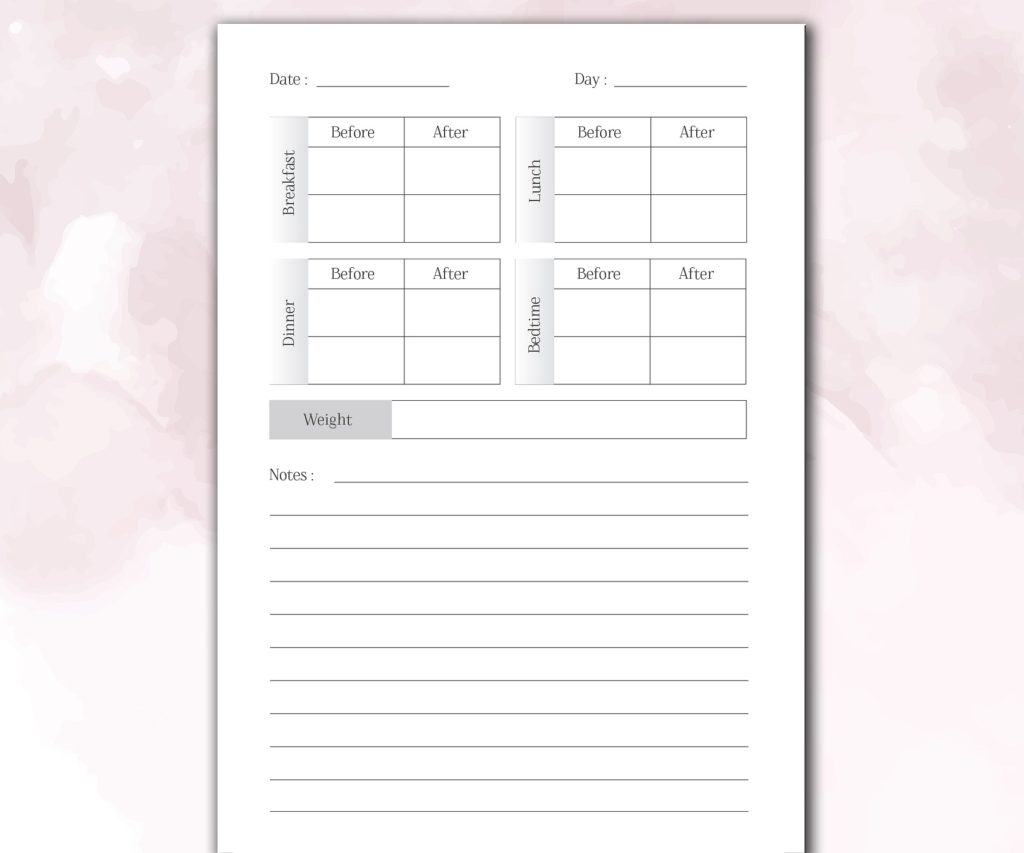 Diabetic Log Book 120 pages Ready to Upload PDF Commercial use Low Content tracker or log Book KDP Template 6×9 8.5×11 5×8