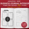 Business Journal and Planner 120 pages Ready to Upload PDF Commercial use Low Content Book KDP Template sizes : 8.5x11 6x9 5x8