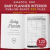 Baby tracker Journal 120 pages Ready to Upload PDF Commercial use Low Content tracker Baby Care Log KDP Template 6×9 8.5×11 5×8