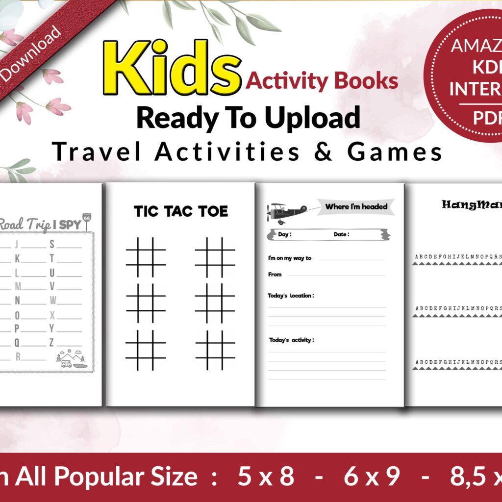Amazon KDP Kids interior Template Travel Activity Book Journal / Notebook / Low Content Book … , Ready To Upload PDF COMMERCIAL Use