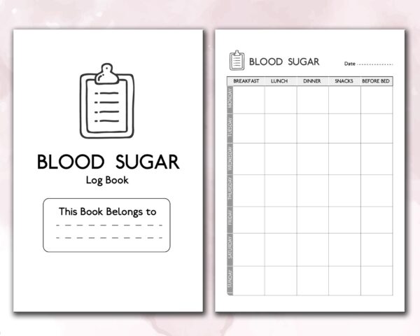 Blood Sugar Log Book 120 pages Ready to Upload PDF Commercial use Low Content tracker or Diabetic log Book KDP Template 6×9 8.5×11 5×8