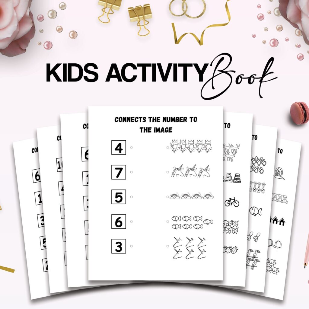 Connect The Numbers To images Canva KDP interior Kids Activity Book, Used as Low Content Book, Editable Canva Template COMMERCIAL Use