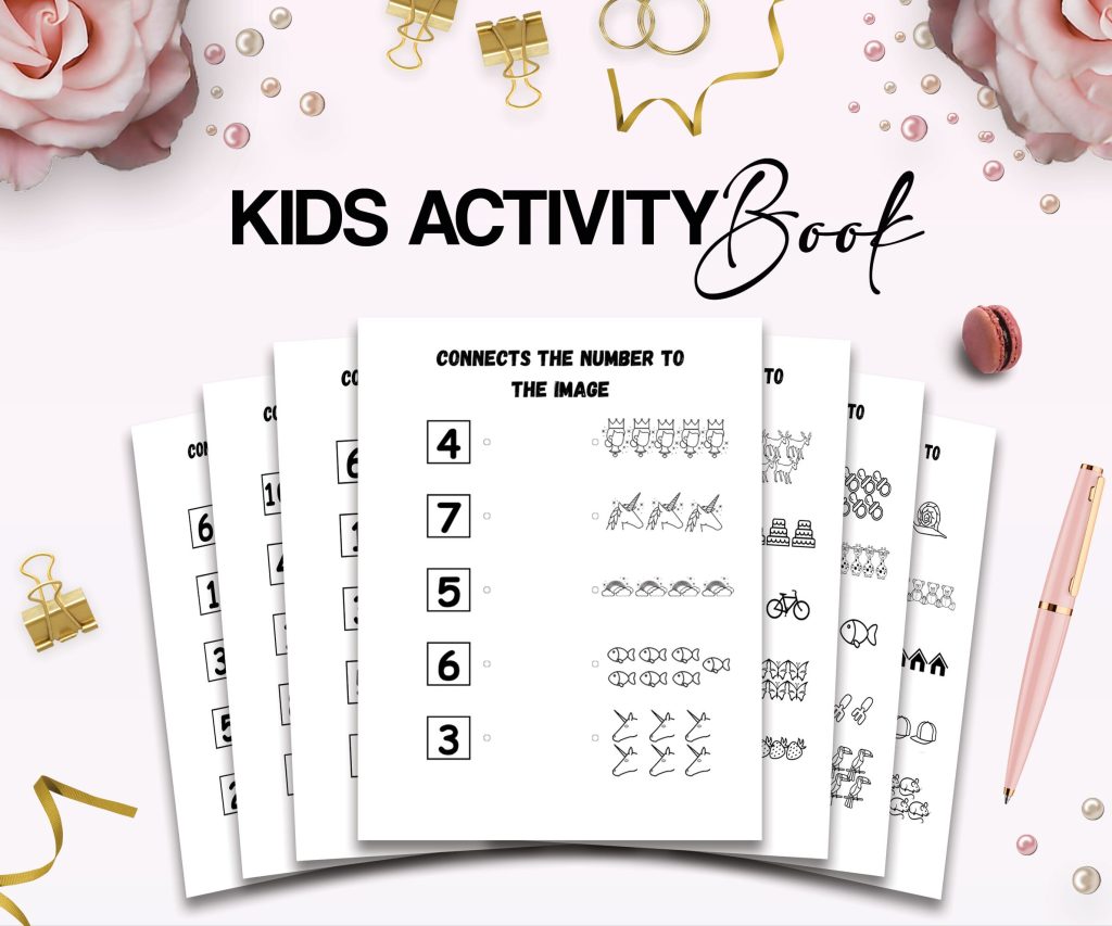 Connect The Numbers To images Canva KDP interior Kids Activity Book, Used as Low Content Book, Editable Canva Template COMMERCIAL Use