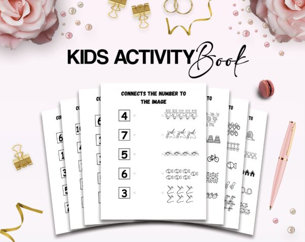 Connect The Numbers To images Canva KDP interior Kids Activity Book, Used as Low Content Book, Editable Canva Template COMMERCIAL Use