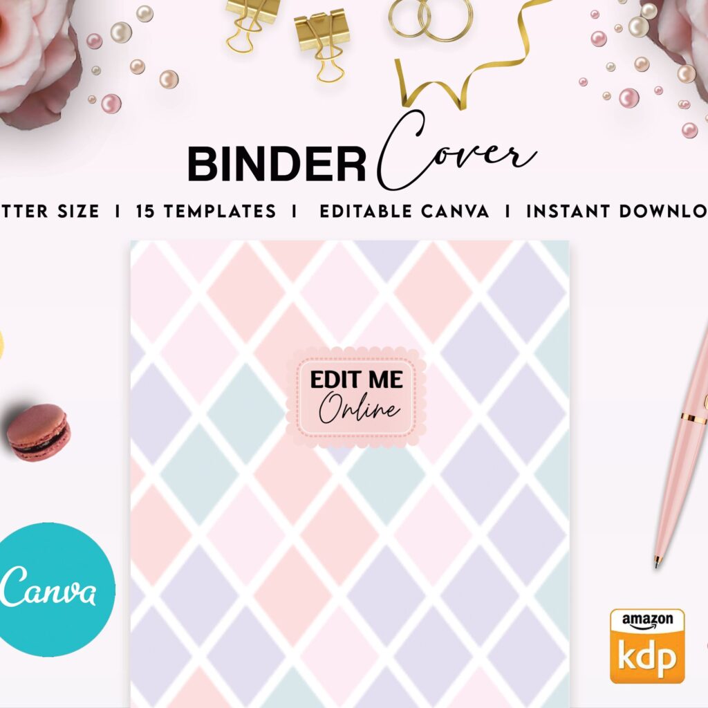 15 Canva kdp cover template Editable for book cover, Canva KDP Cover bundle journal 6×9″
