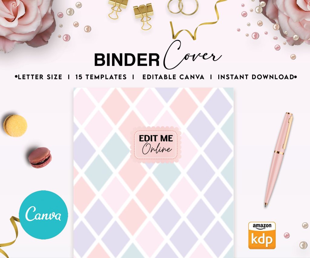 15 Canva kdp cover template Editable for book cover, Canva KDP Cover bundle journal 6×9″