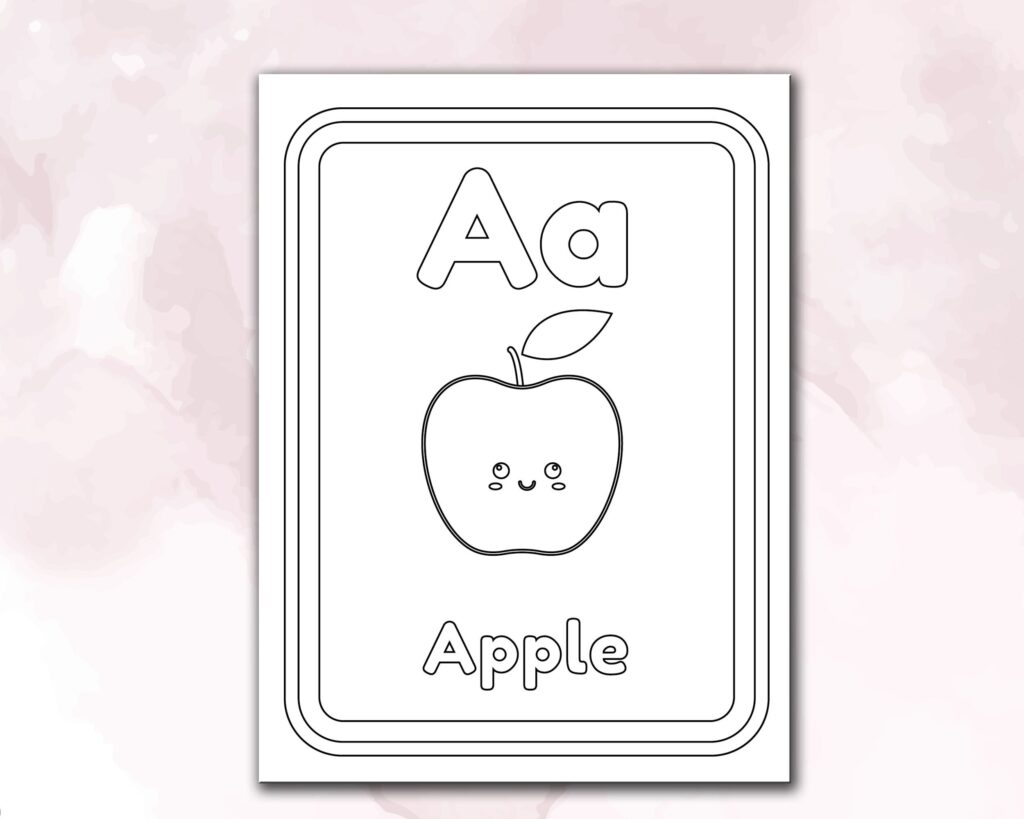 Fruits Alphabet Coloring KDP interior Kids Activity Book, Used as Low Content Book, Template PDF Ready To Upload  COMMERCIAL Use