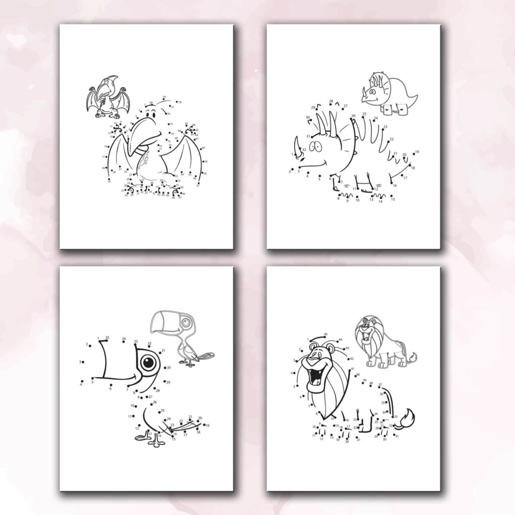 Dot to Dot Coloring KDP interior Kids Activity Book, Used as Low Content Book, Template PDF Ready To Upload  COMMERCIAL Use