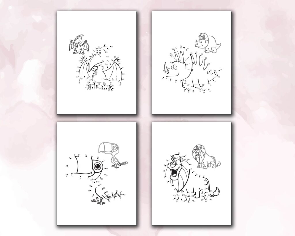 Dot to Dot Coloring KDP interior Kids Activity Book, Used as Low Content Book, Template PDF Ready To Upload  COMMERCIAL Use