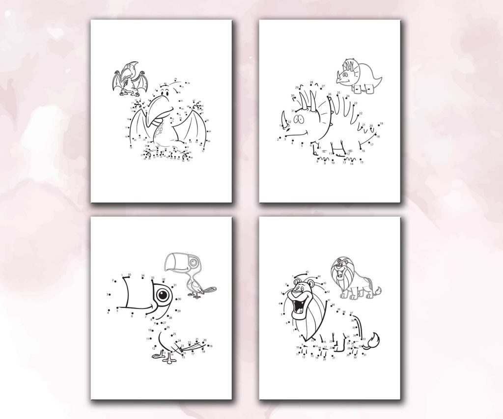 Dot to Dot Coloring KDP interior Kids Activity Book, Used as Low Content Book, Template PDF Ready To Upload  COMMERCIAL Use