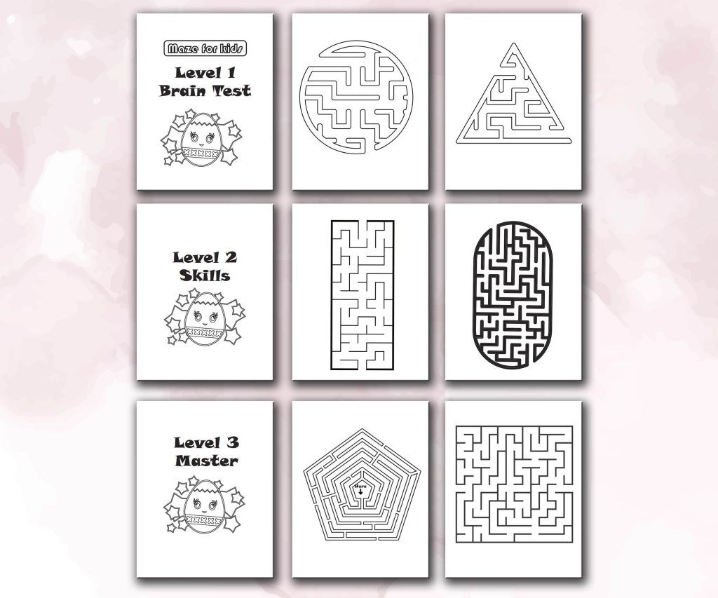 Maze KDP interior Kids Activity Book, Used as Low Content Book, Template PDF Ready To Upload  COMMERCIAL Use