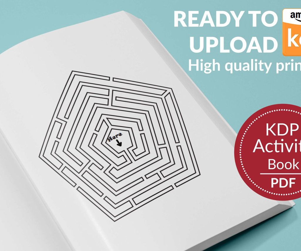 Maze KDP interior Kids Activity Book, Used as Low Content Book, Template PDF Ready To Upload  COMMERCIAL Use