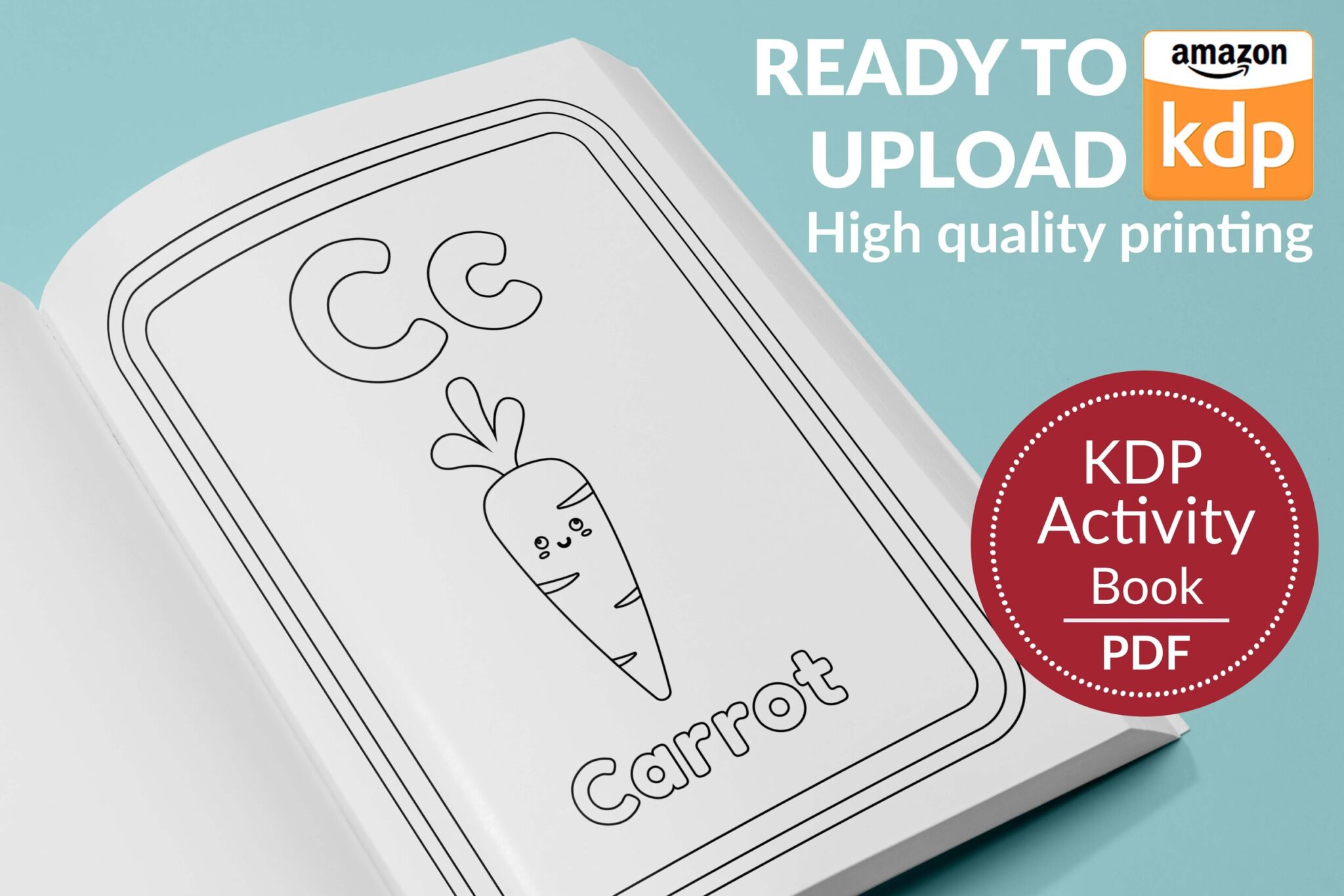 Fruits Alphabet Coloring Book KDP interior Kids Activity Book 8.5x11" PDF