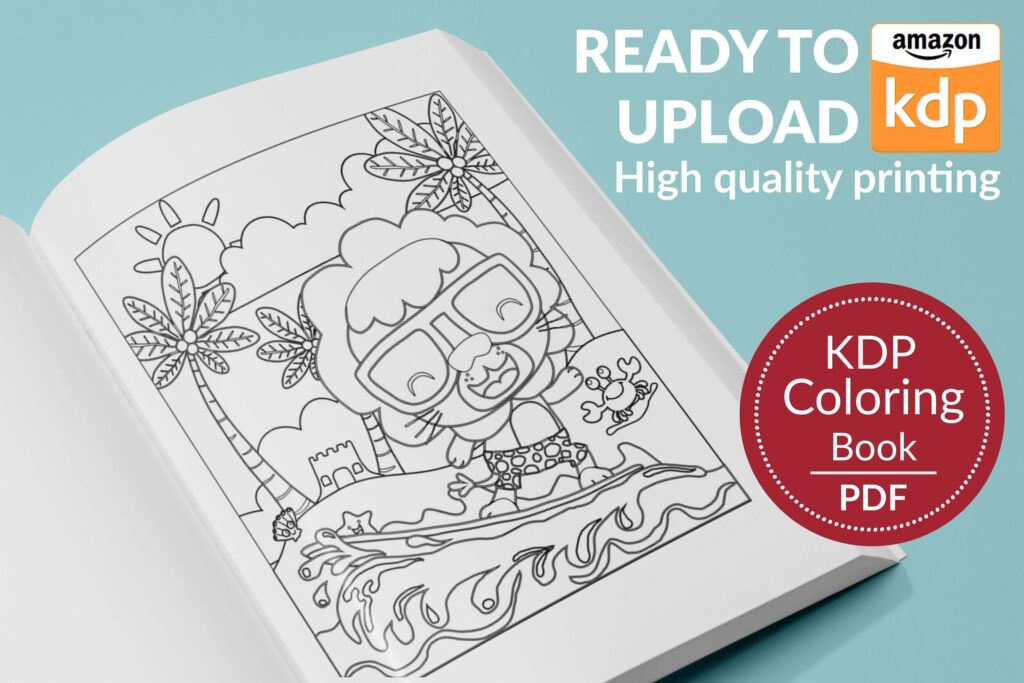 Lions Coloring KDP interior For Kids Activities, Used as Low Content Book, PDF Template Ready To Upload COMMERCIAL Use 8.5×11″