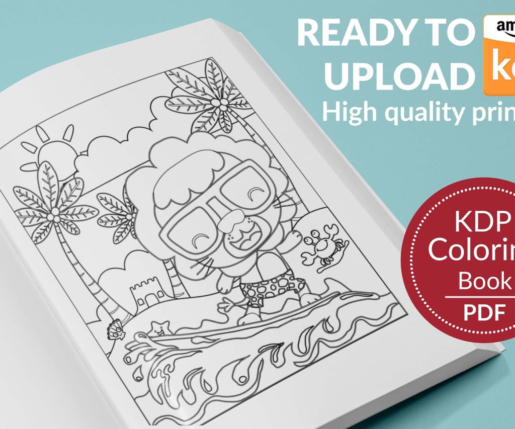 Lions Coloring KDP interior For Kids Activities, Used as Low Content Book, PDF Template Ready To Upload COMMERCIAL Use 8.5×11″