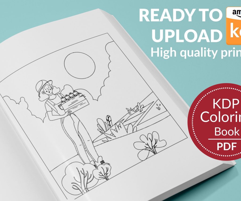 Nature Coloring KDP interior For Kids Activities, Used as Low Content Book, PDF Template Ready To Upload COMMERCIAL Use 8.5×11″