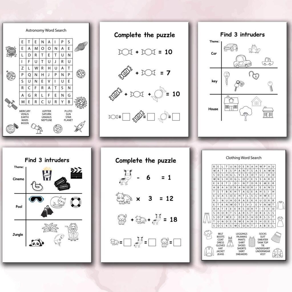 20 Different Activities KDP interior Kids Activity Book, Used as Low Content Book, Template PDF Ready To Upload  COMMERCIAL Use