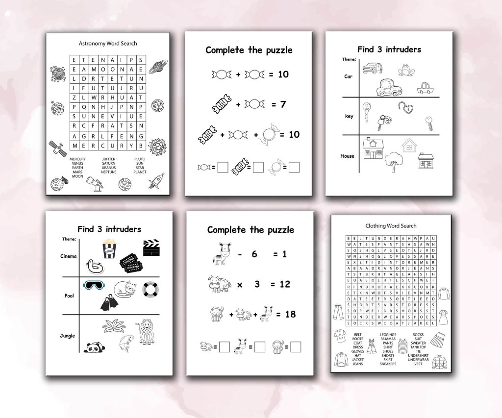 20 Different Activities KDP interior Kids Activity Book, Used as Low Content Book, Template PDF Ready To Upload  COMMERCIAL Use