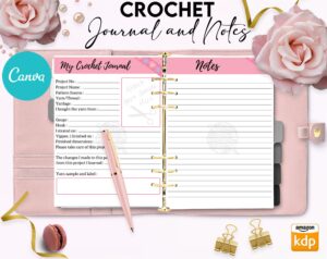 Crochet Editable Templates for Journal, Canva KDP Planner editable interiors Bundle