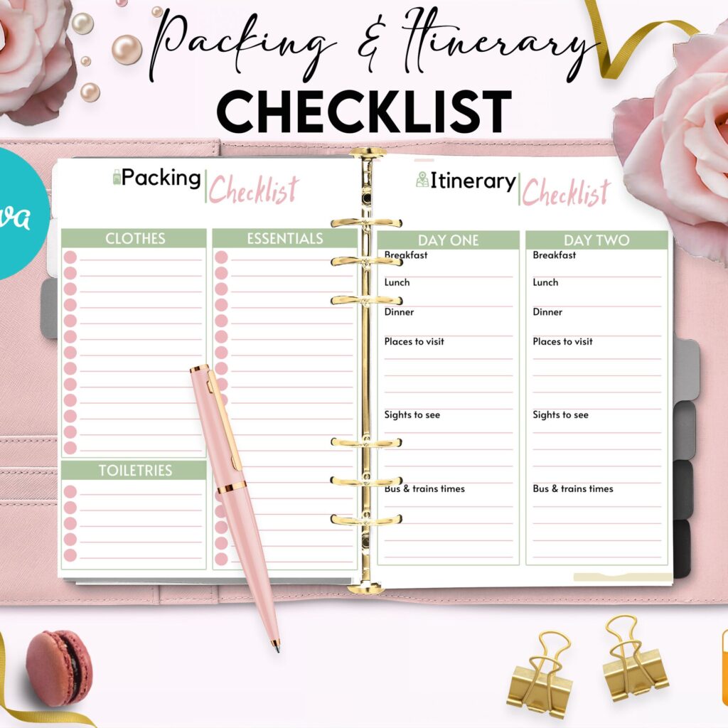 Travel Planner Editable 12 Templates for Journal, Canva KDP Planner editable interiors Bundle