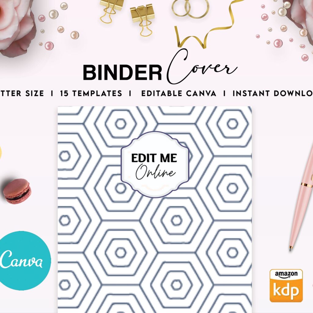 15 Canva kdp cover template Editable for book cover, Canva KDP Cover bundle journal 6×9″