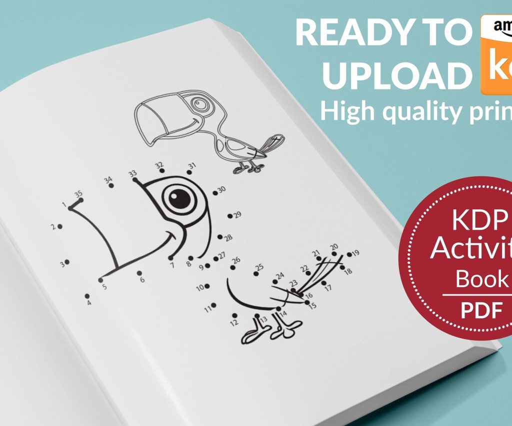 Dot to Dot Coloring KDP interior Kids Activity Book, Used as Low Content Book, Template PDF Ready To Upload  COMMERCIAL Use